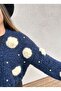 Navy Blue Rose Motif Pearl Cardigan - 3