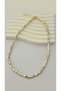 Gold Silver Dorica Cube Necklace (Serenay Dorica Steel Necklace with Two-Color Cube Chain)