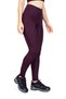 Snc Women's Plum Burgundy High Waist Gathering Tights with Wide Pockets, Yoga Leggings 25"