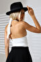 Neck Tie with Strapped Halter Collar Bluz / Crop - 6