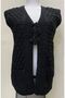 Women's Black Angora Lurex Knitted Vest