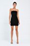Women's Black Mini Strapless Dress - 5