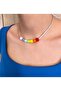 Colorful Rainbow Murano Cube Glass Bead Necklace - 3