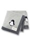 Knitted Baby Blanket for Baby Girl and Boy 85cm X85Cm Light Gray Penguş
