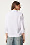 Women's White Basic Shirt Fn03260 - 7