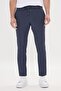 Navy Blue Slim Fit Flexible Trousers - Side Pocket and Elastic Waist - 2