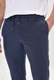 Navy Blue Slim Fit Flexible Trousers - Side Pocket and Elastic Waist - 3
