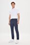 Navy Blue Slim Fit Flexible Trousers - Side Pocket and Elastic Waist