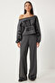 Anthracite Printed Women's Tracksuit Set - FN03288