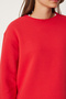 Women's Red Raised Oversize Knitted Sweatshirt Nj00131 - 4