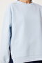 Women's Sky Blue Zipper Detailed Raised Knitted Sweatshirt Ub00148 - 5