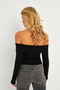 Women's Black Madonna Collar Crop Christmas Blouse B5038 - 6