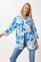 Women's Blue and White Patterned Viscose Kimono EN00615