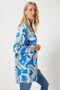 Women's Blue and White Patterned Viscose Kimono EN00615 - 4