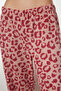 Kırmızı Leopar Desenli Polar Kışlık Örme Pijama Takımı THMAW25PT00123 - 4