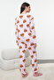 Pink 100% Cotton Teddy Bear Knitted Pajamas Set Thmaw23Pt00514 - 5