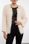 Beige Furry Coat Look Knitwear Cardigan Twoaw25Hi00297 - 3