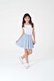 Girl's Blue and White Striped Summer Skirt - Comfortable and Stylish