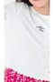 Girls' white T-shirt and floral print pink pants set - 4
