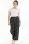 Elastic Waist Patterned Girls' Trousers - Black