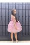 Girl's Dress Princess Pink Flower Figured Tulle Fluffy Girl's Evening Dress (1-8 YEARS) - 3