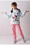 Girl's Printed Fleece-Lined (Cotton Inside) Soft Textured Tracksuit Set - 3