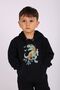 DINOZOR PRINT DETAIL, HOODED, KANGAROO POCKET BOY'S BOTTOM TOP TRACKSUIT SET - 3