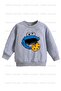 Cookie Monster Printed 3-Pack Unisex Cobalt Blue-Navy Blue-Grey Crew Neck Kids Sweatshirt - 3