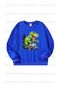 Dinosaur Printed 3-Pack Unisex Cobalt Blue-Grey-Black Crew Neck Kids Sweatshirt - 2
