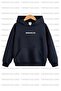 Brooklyn Printed Unisex Double Pack Navy Blue-Grey Hooded Kids Sweatshirt Hoodie - 2