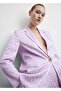 Gray Brown Satin Blazer Jacket - 8