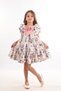 Floral Girl's Dress with Bow Collar Detail, Special Design Children's Dress, Birthday Dress - 4