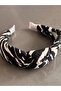 Bym332 Fabric Knotted Soft Patterned Zebra Hair Accessory Tropical Daily Women's Hair Crown - 4