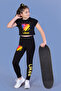 Girl's Shoulder Tulle Detailed Crop Suit