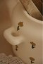 Cream Colored Retro Flower Pattern Decorative Mini Spoon Holder - with Handle - 4