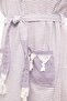 Hürrem Tasseled Hooded Bath Sauna Pool Beach Women Men Unisex Cotton Loincloth Bathrobe with Pockets - 7