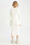 High Waist Midi Knitwear Pencil Skirt - Slit Detailed Y4252Az22Wn - 8