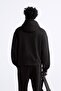 Unisex Oversize Sweatshirt Hoodie Shark Printed Black – Hooded, Kangaroo Pocket, 3 Threaded Drawstrings - 3