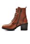 9812 Model Tan Genuine Leather Fur Women's Boots - 3