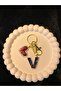 V letter heart epoxy keychain / bag accessory