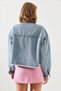 Women's Blue Embroidery Detailed Skirt Tasseled Denim Jacket 2406 60251787 - 7