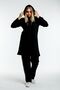 Women's Hijab Black Hooded Sleeve Striped Tracksuit Set - 2