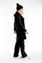 Women's Hijab Black Hooded Sleeve Striped Tracksuit Set - 3