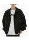 Baggy Vintage Black Zip Detail Parachute College Jacket