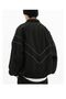 Baggy Vintage Black Zip Detail Parachute College Jacket - 3