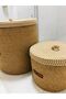 Wicker, 2-Piece, Bathroom Basket Set, Bohemian Style Bathroom Set, Nordic Style/Basket/40X35 - 4