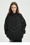 Baggy Vintage Black Zip Detail Parachute College Jacket - 2