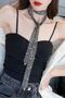 Rhinestone Tie Choker Necklace - 2