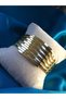 6 Rows Rib Bracelet - Steel Gold Design, Handcuffs Bracelet Gift for Lover - Wife - Mother - 7