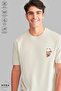 Unisex Crew Neck Bubu Dudu Scooter Printed Cotton Oversize Short Sleeve T-Shirt - 3